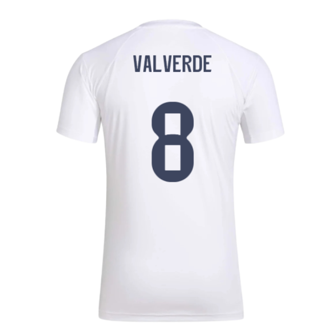 2025-2026 Madrid Real Madrid Seasonal Graphic Tee (White) (Valverde 8)