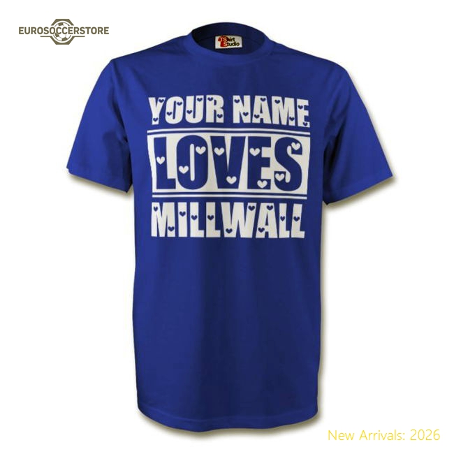 Your Name Loves Millwall T-shirt (blue) - Kids