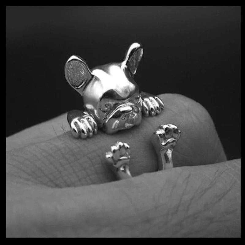 French Bulldog Ring Jewelry – Adjustable Dog Lover Gift Casual Wear