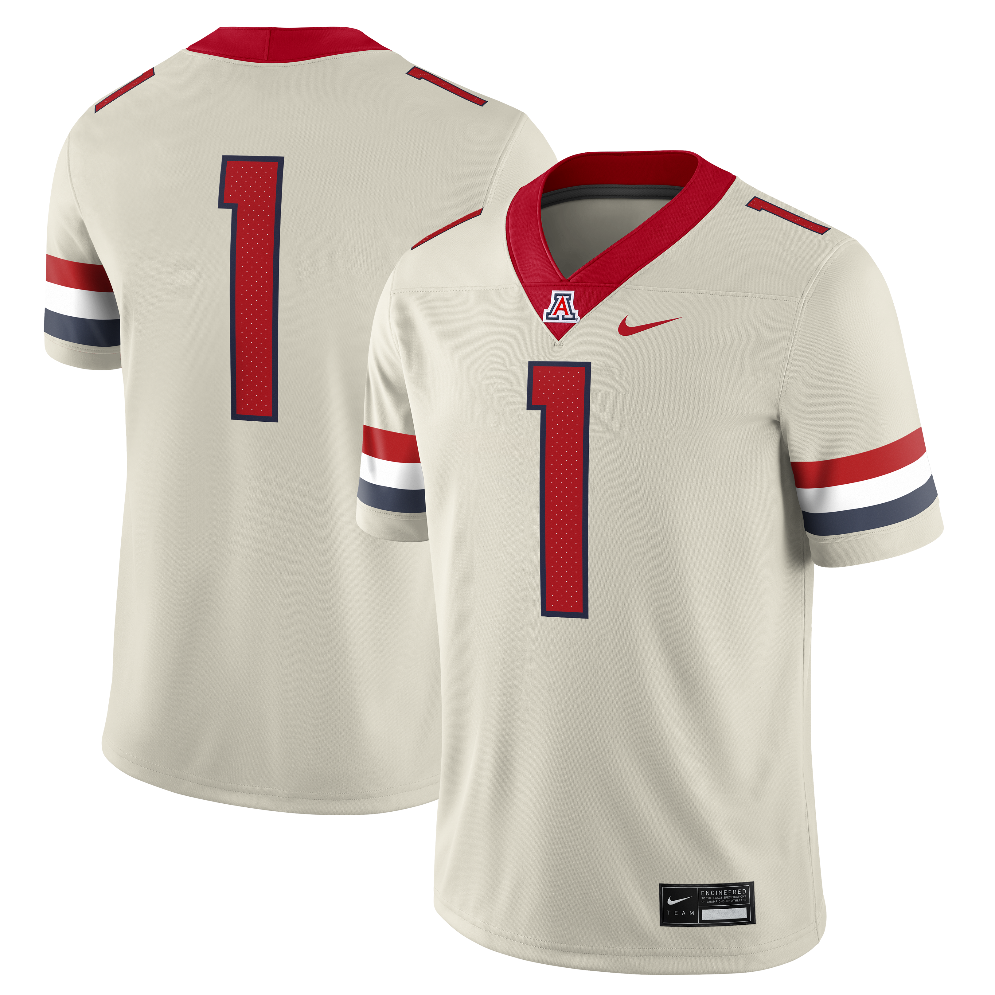 #1 Arizona Wildcats Alternate Game 2026/2027 Football Jersey - Cream