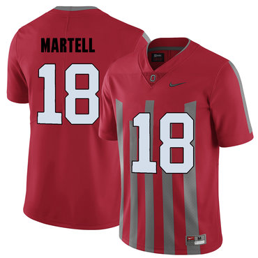 Men's Ohio St Buckeyes Tate Martell #18 away jersey Red 2024