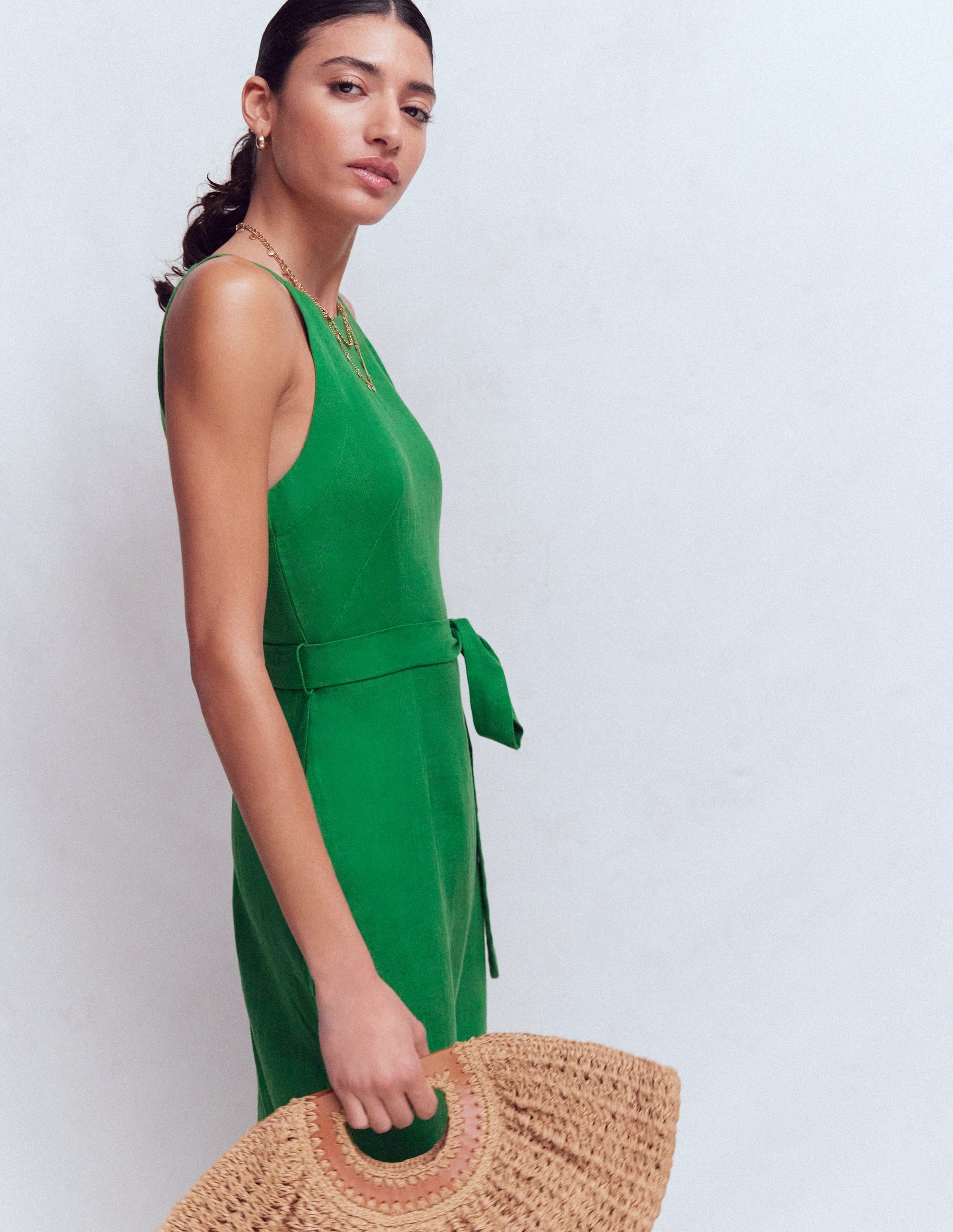 Rosa Halter Linen Midi Dress