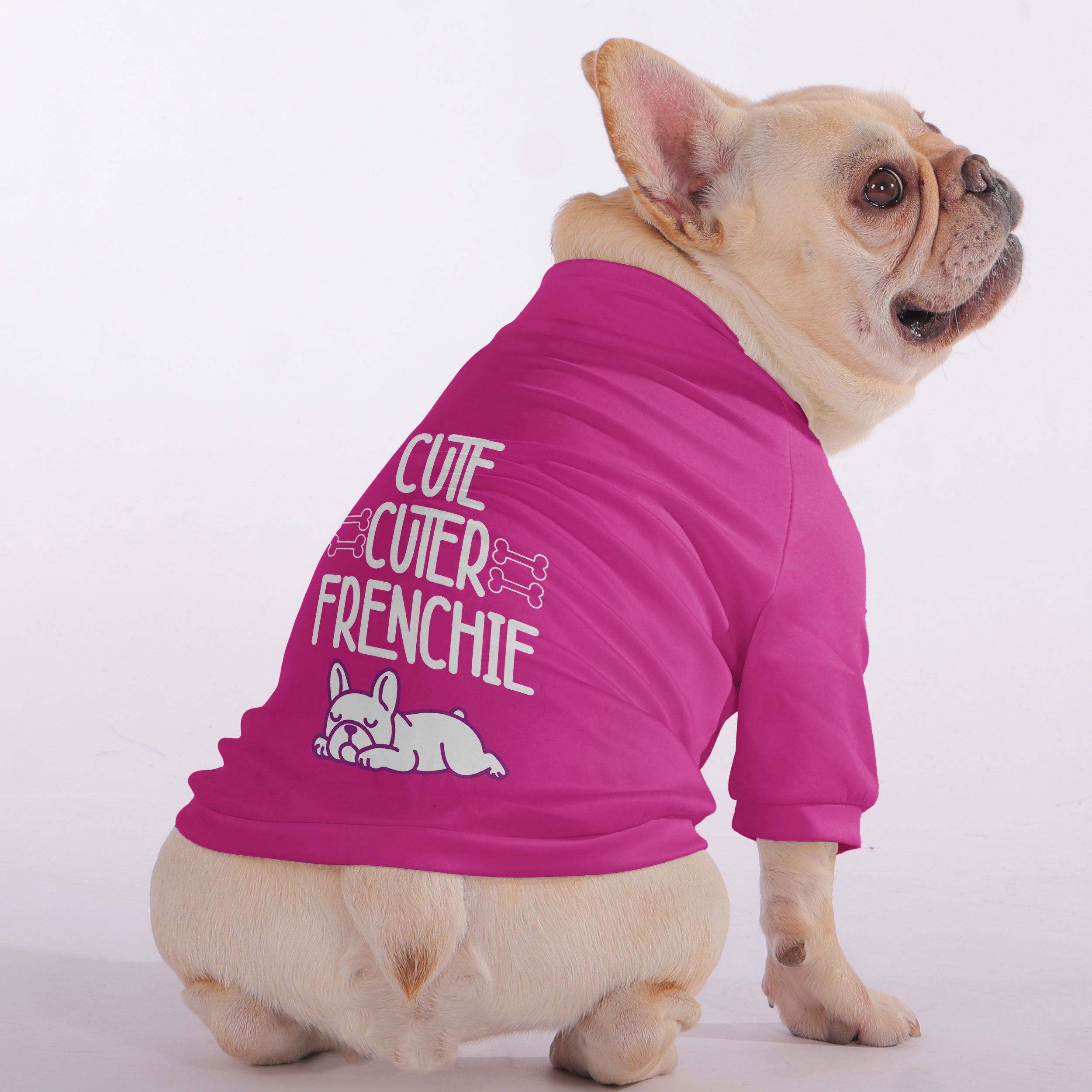 French Bulldog Cute, Cuter, Frenchie Snuggly Zip Up Sweatshirt For