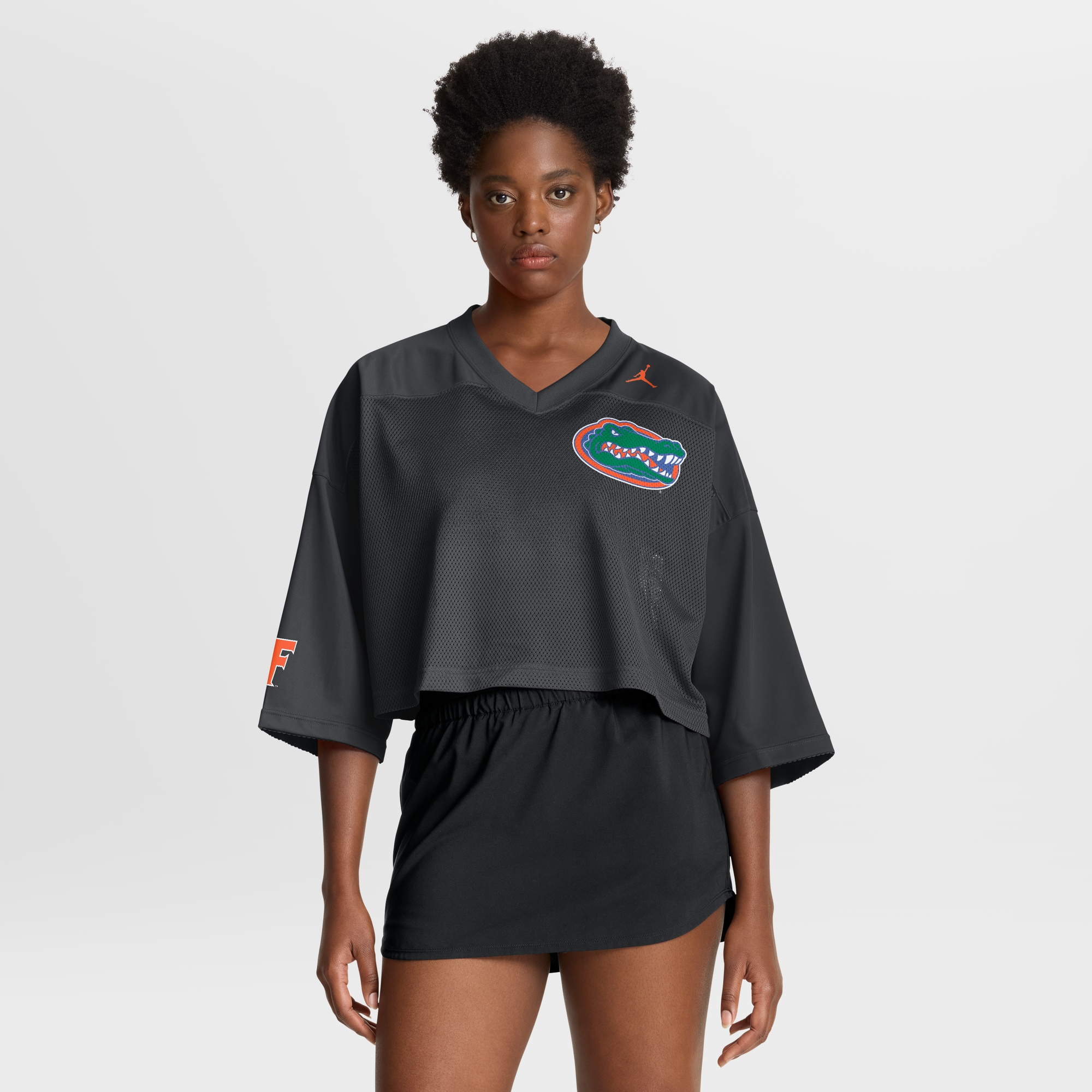 [NJP] Youth Florida Gators Women's Cropped Mesh Dri-FIT Fashion Jersey - Black