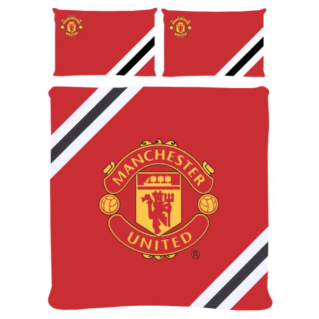 Modern Man Utd Manchester United FC Core Stripe Double Duvet Set fo...