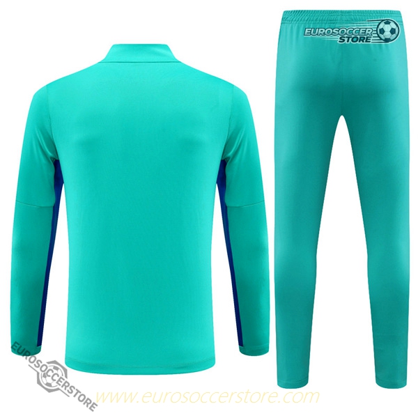 Barcelona 23-24 Lake Blue Tracksuit with Zipper Design