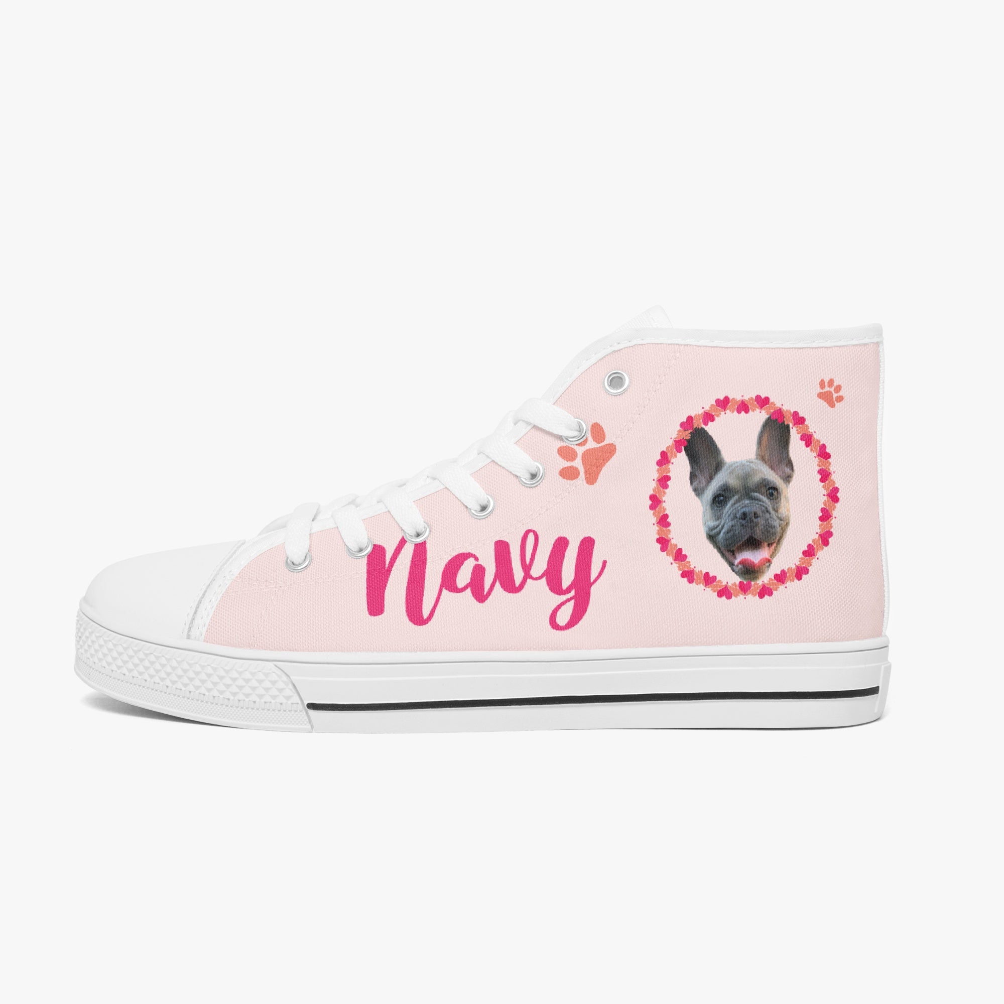 French Bulldog Lover Violet Personalized Classic High Top Canvas Shoes Casual Footwear