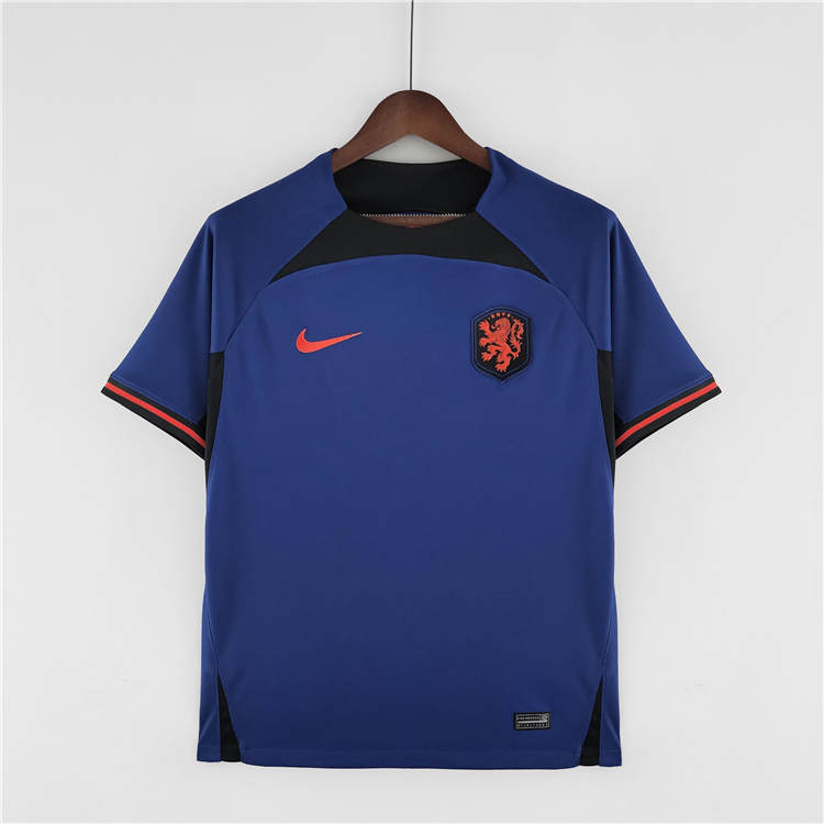 World Cup 2022 Netherlands Soccer Shirt Away Blue Football Shirt -