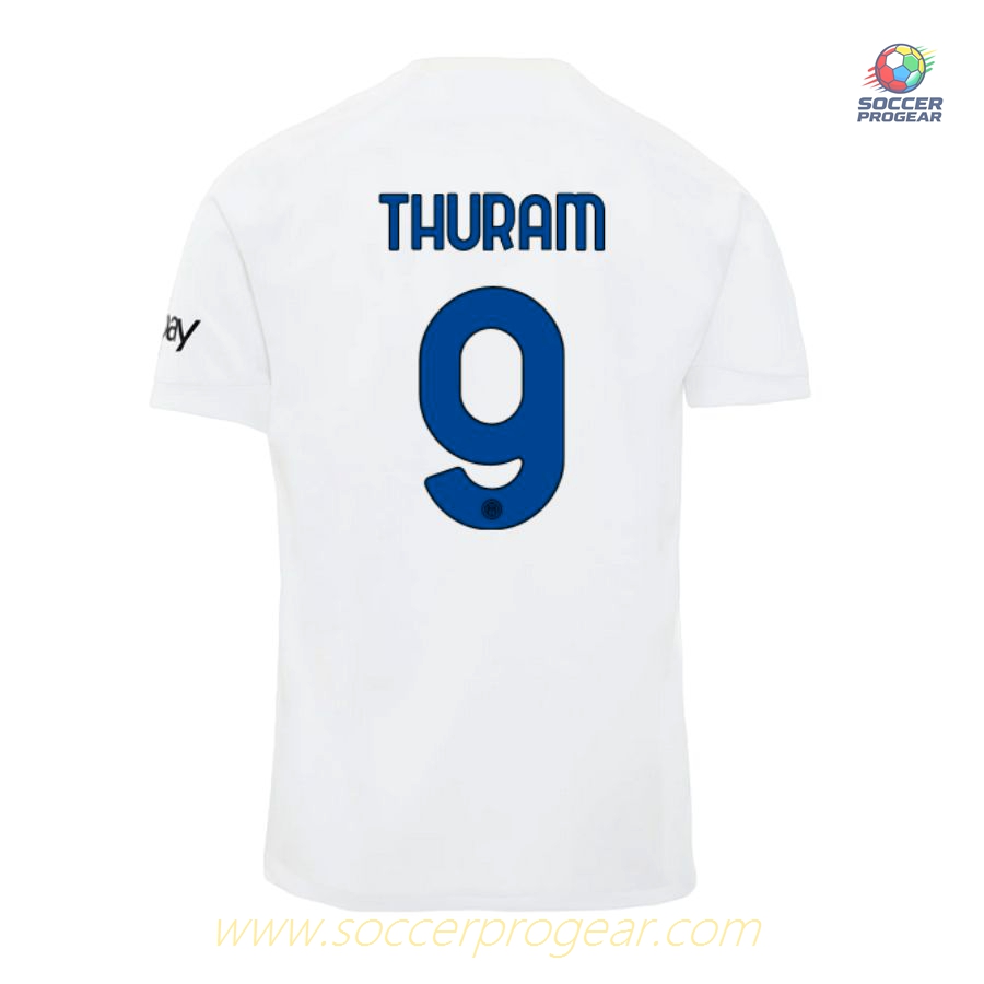 Inter Milan 2023 2024 Away Thuram Youth Football Kit Football Shirt