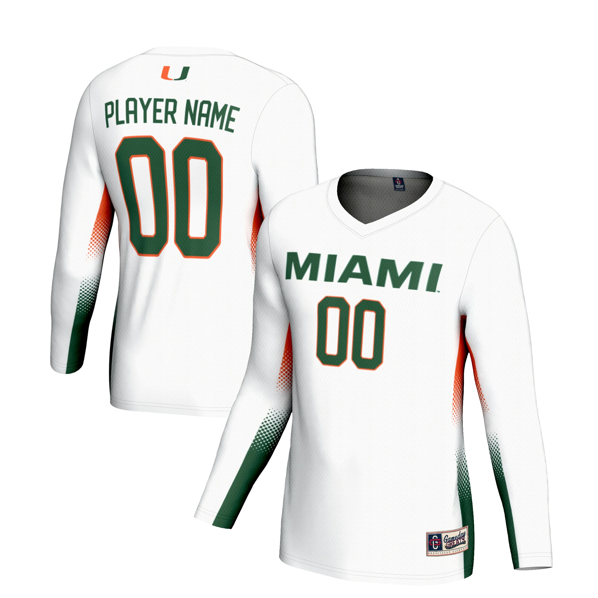 [NJP] Miami Hurricanes GameDay Greats Unisex NIL Lightweight Volleyball Jersey - White