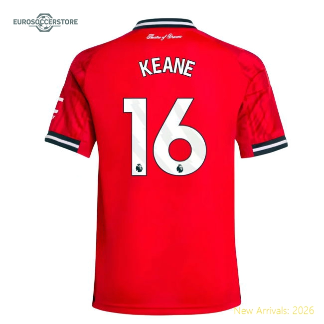 2025-2026 Man Utd Kids Durable Jersey Keane Climacool Lightweight