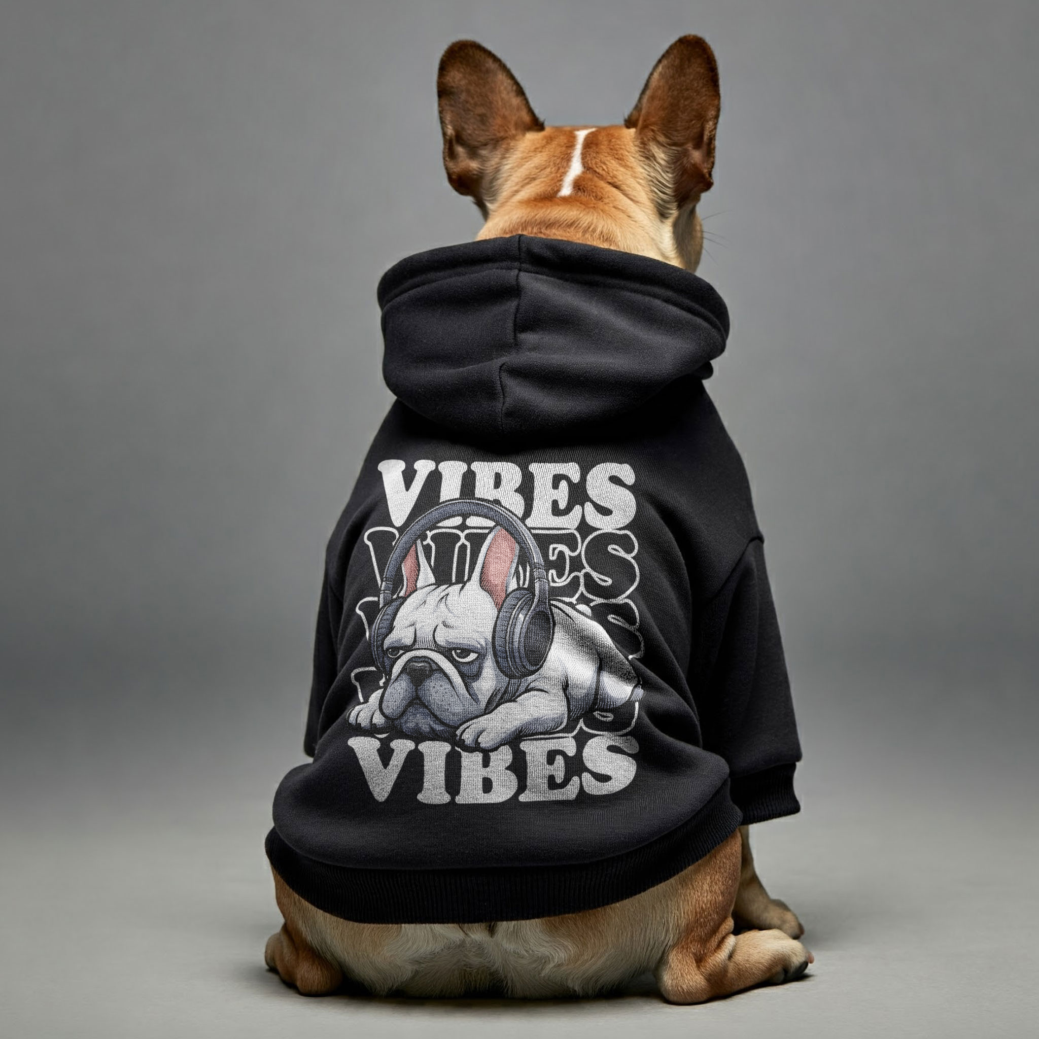 Frenchie-Fan Vibes - Personalized French Bulldog Hoodies With Funny Q...