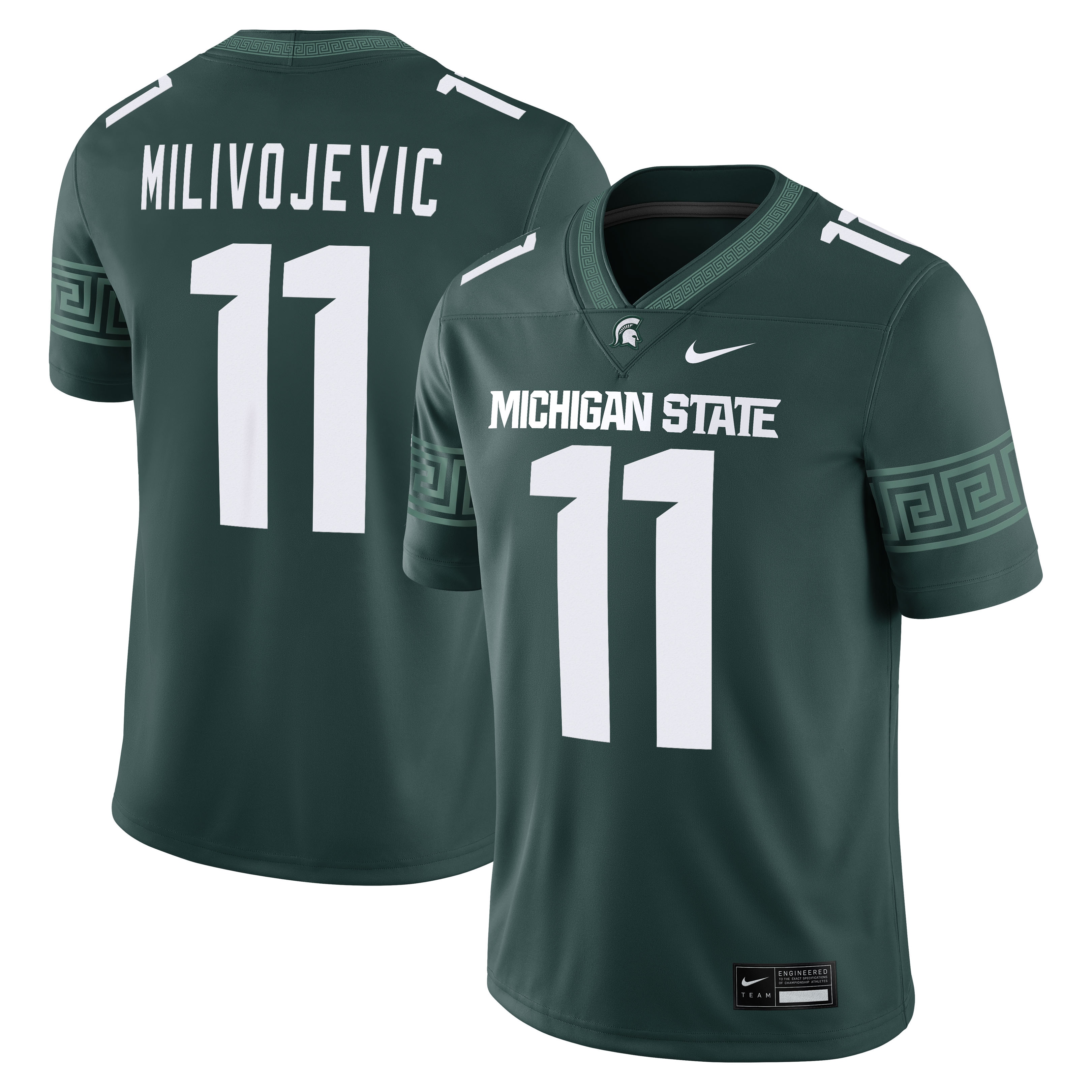 [NJP] Women's Alessio Milivojevic Michigan State Spartans Game Football Jersey - Green