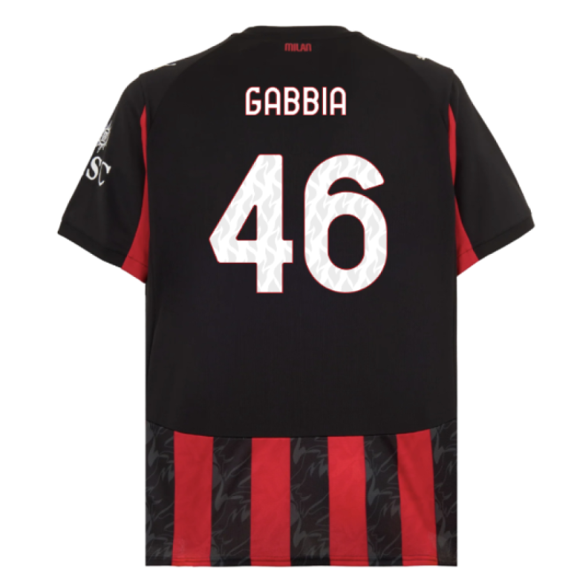 Match Quality Acm Ac Milan Home Shirt Gabbia #46 Latest Edition Au...
