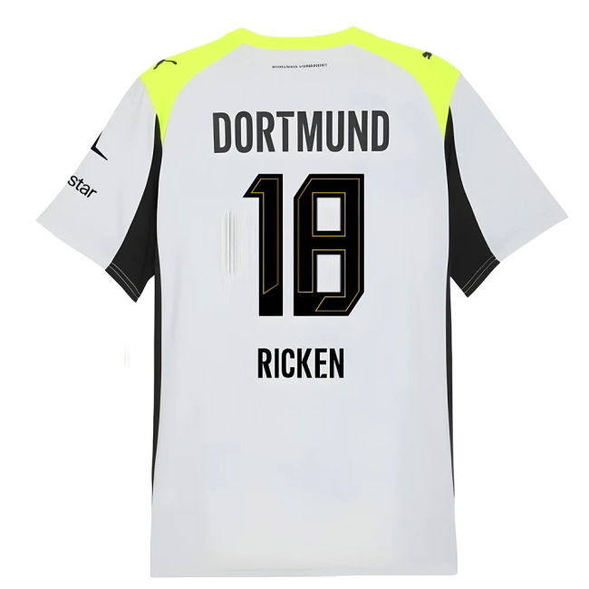 2025-2026 Borussia Dortmund Away Official Licensed Shirt (Ricken 18)