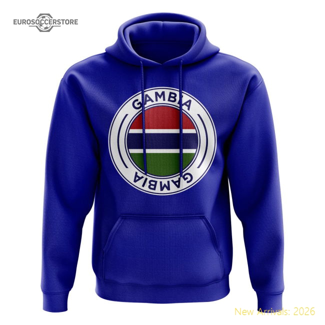 Elite Gambia Football Badge Hoodie (royal) - Unbeatable Value