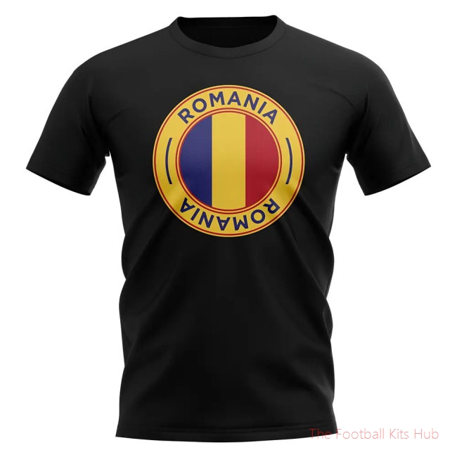 Romania Football Badge T-Shirt (Black)