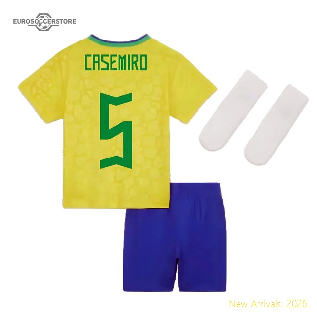 Brazil Home Little Boys Mini Kit 2022-2023 Fan Edition Jersey