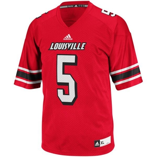 Adidas Louisville Cardinals #5 Teddy Bridgewater Men Stitch Jersey - Red