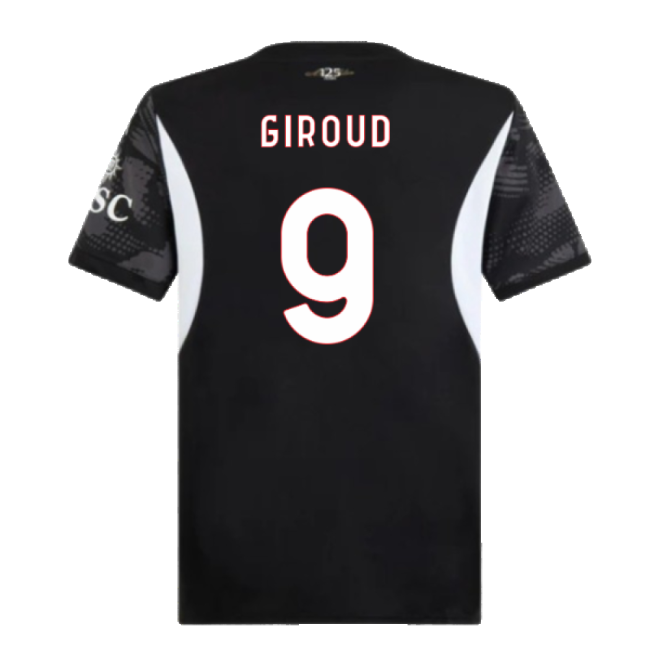 Authentic 2024-2025 Ac Milan Home Goalkeeper Shirt (Black) (Giroud 9)