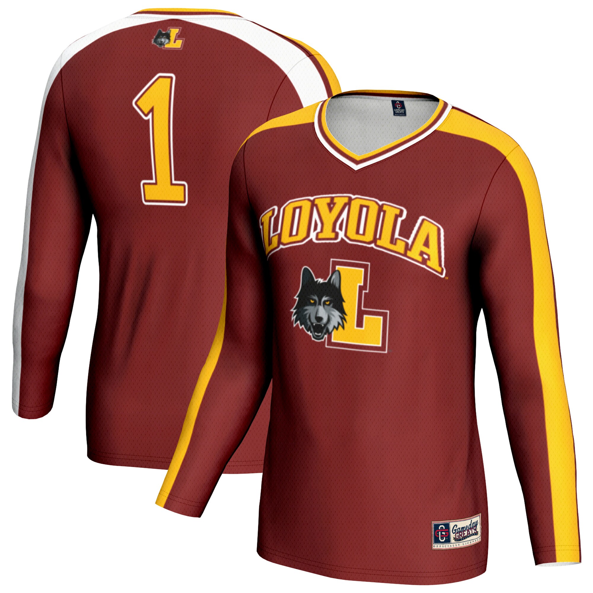 [DDG] Loyola Chicago Ramblers GameDay Greats Youth #1 Lightweight Volleyball Fashion Jersey - Maroon