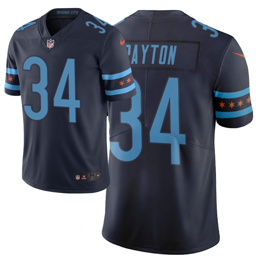 NFL CHI Bears #34 Walter Payton Navy City Edition Jersey - Authenti...