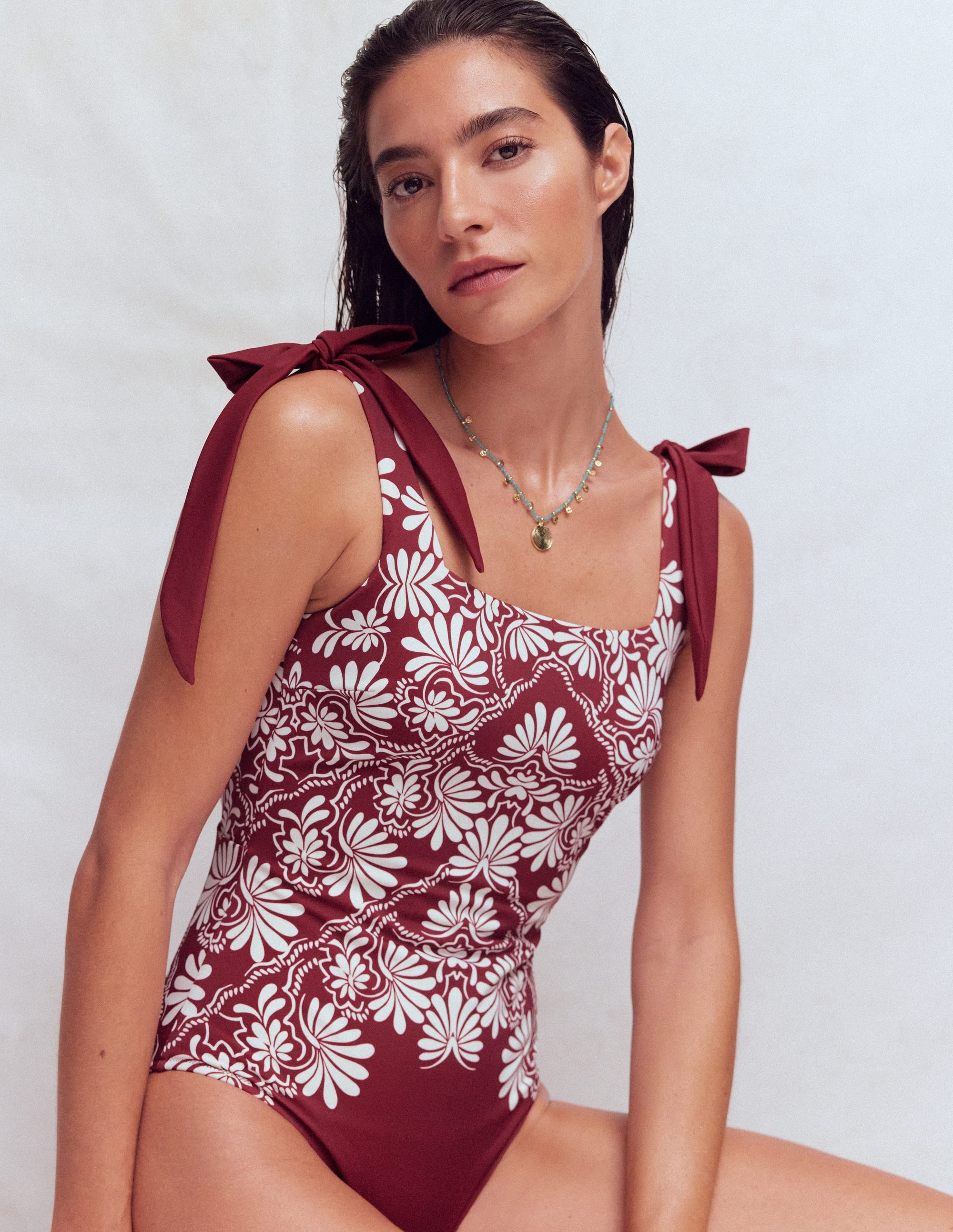 Bow Tie Shoulder Swimsuit
