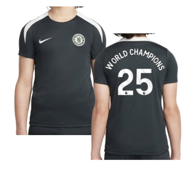 2025-2026 Chelsea Strike Training Shirt (Green) - Kids (World Champ...