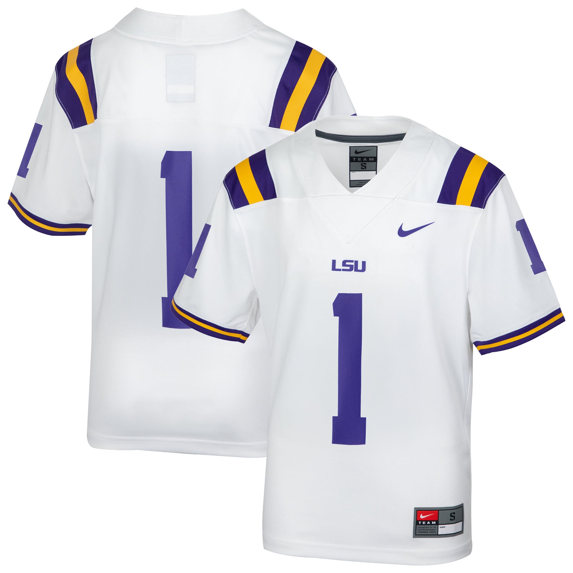 Preschool White LSU Tigers Football Jersey