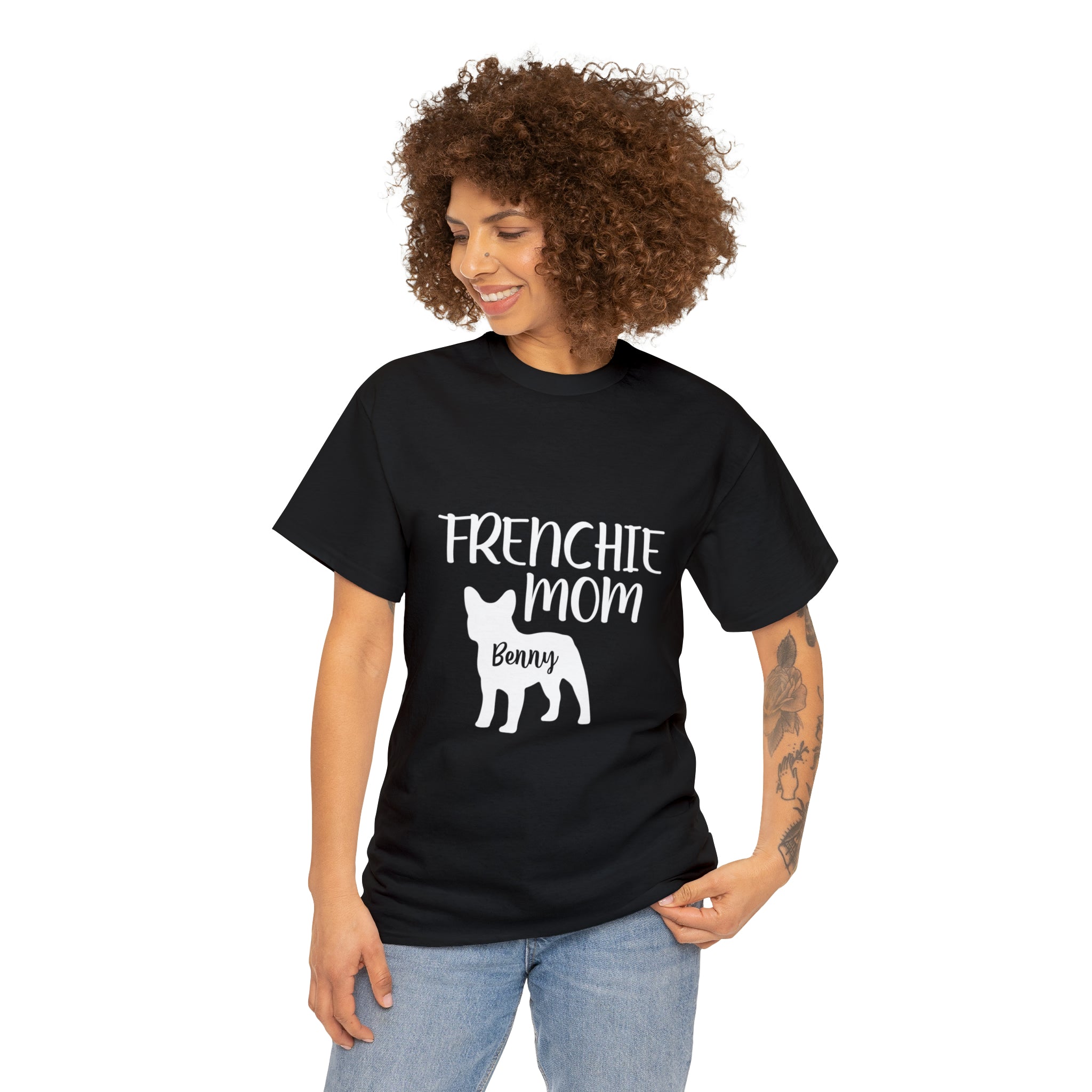 French Bulldog Frenchie Mom Custom Unisex Cotton T Shirt Durable Dog Item