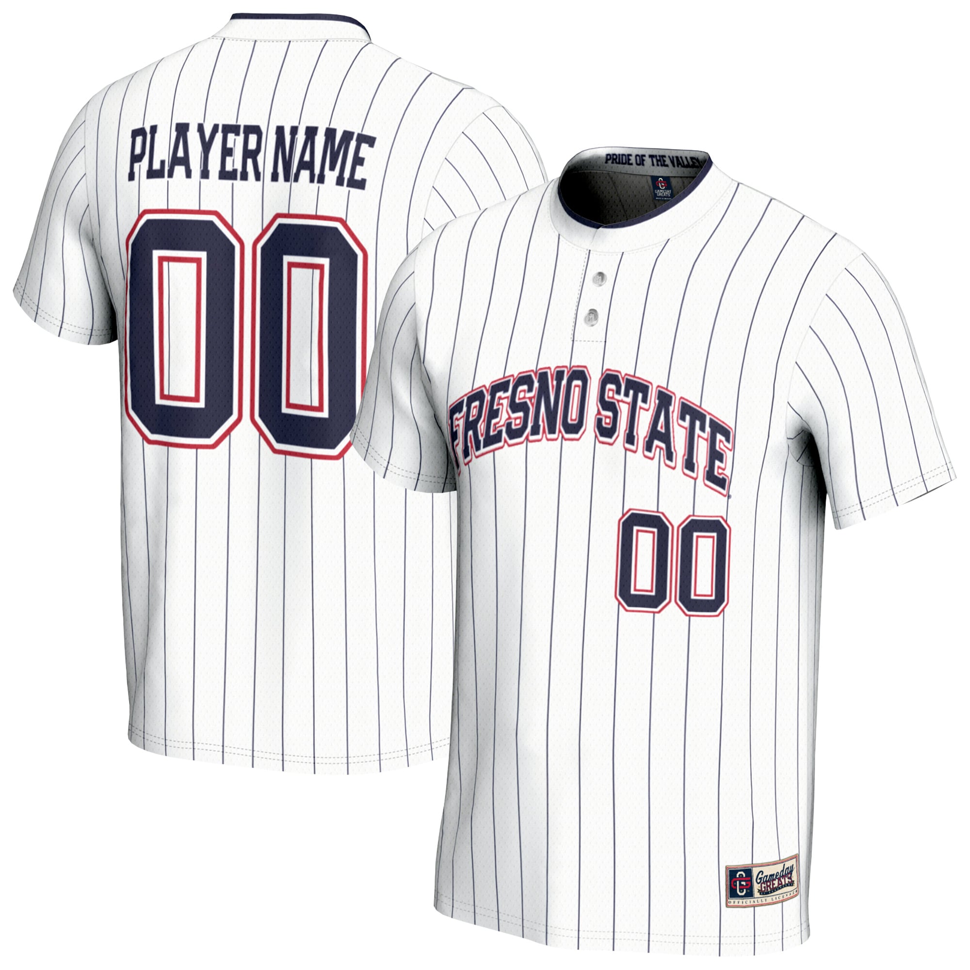 Fresno State Bulldogs GameDay Greats Youth NIL Pick-A-Player Lightweight Collegiate Softball Fashion Jersey - White
