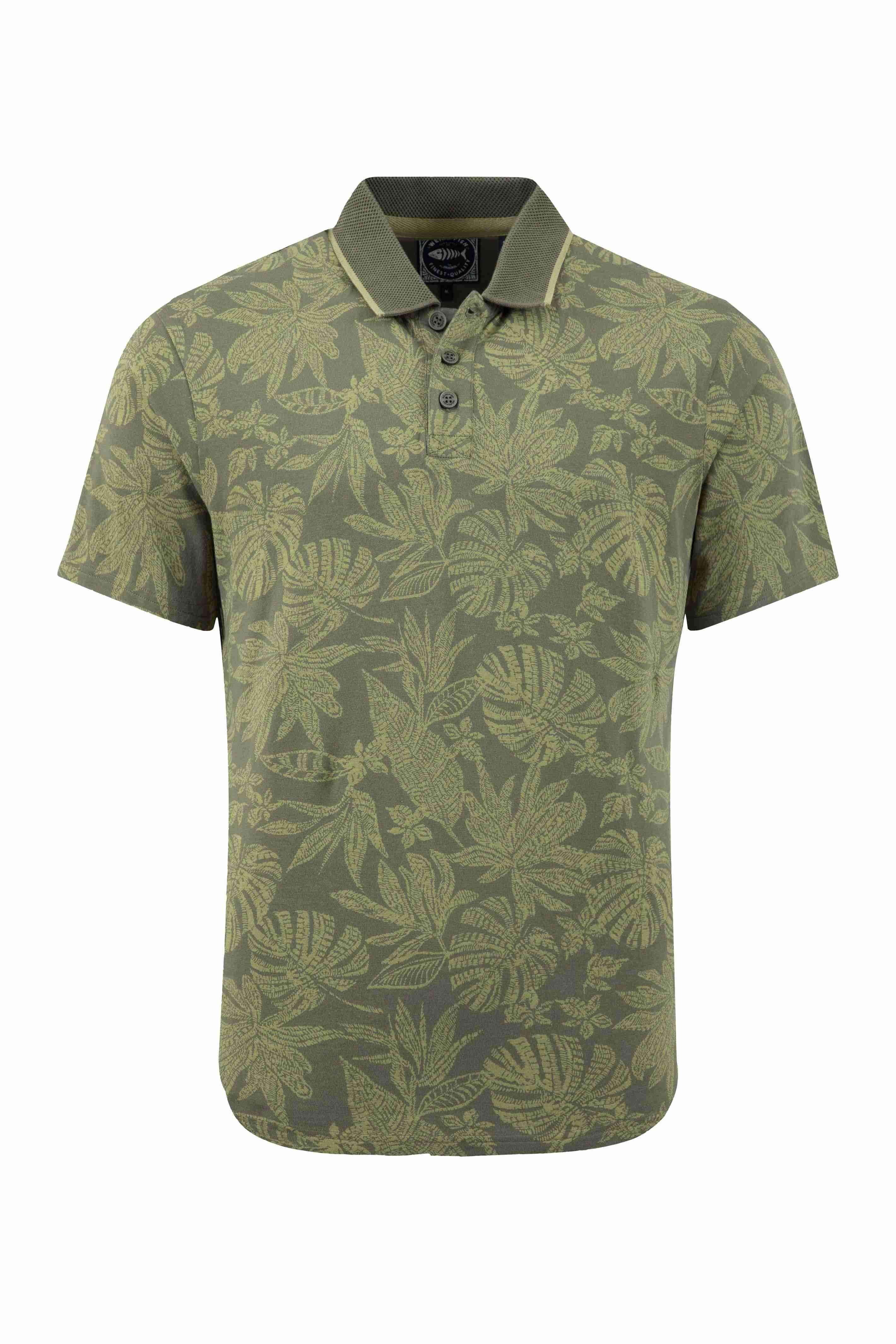 Sarat Printed Polo Shirt Dark Olive