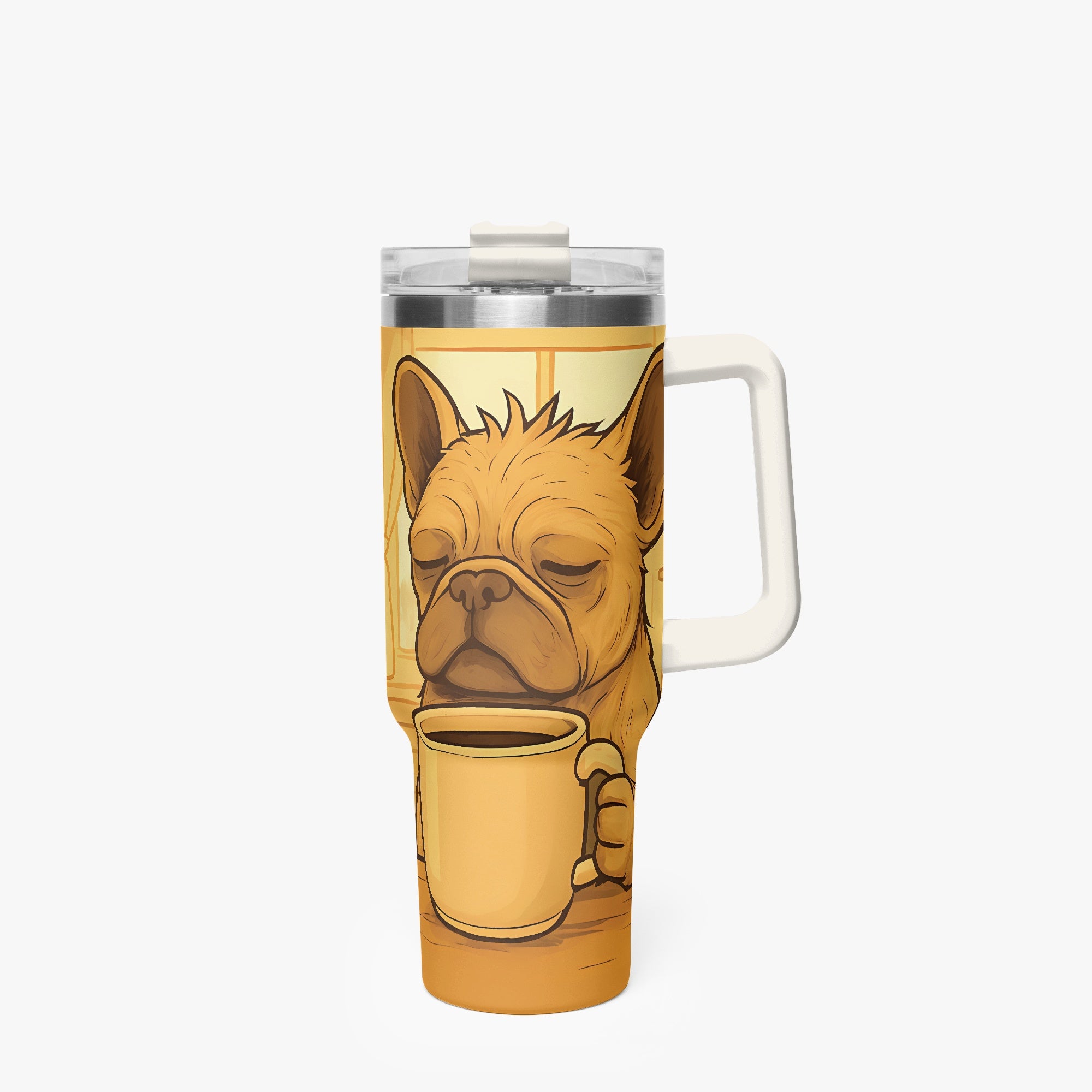Breed-specific Frenchie Meatball - Warm Car Tumbler Cup Winter Wear