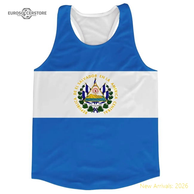 Top-grade El Salvador Flag Running Vest - Match Quality