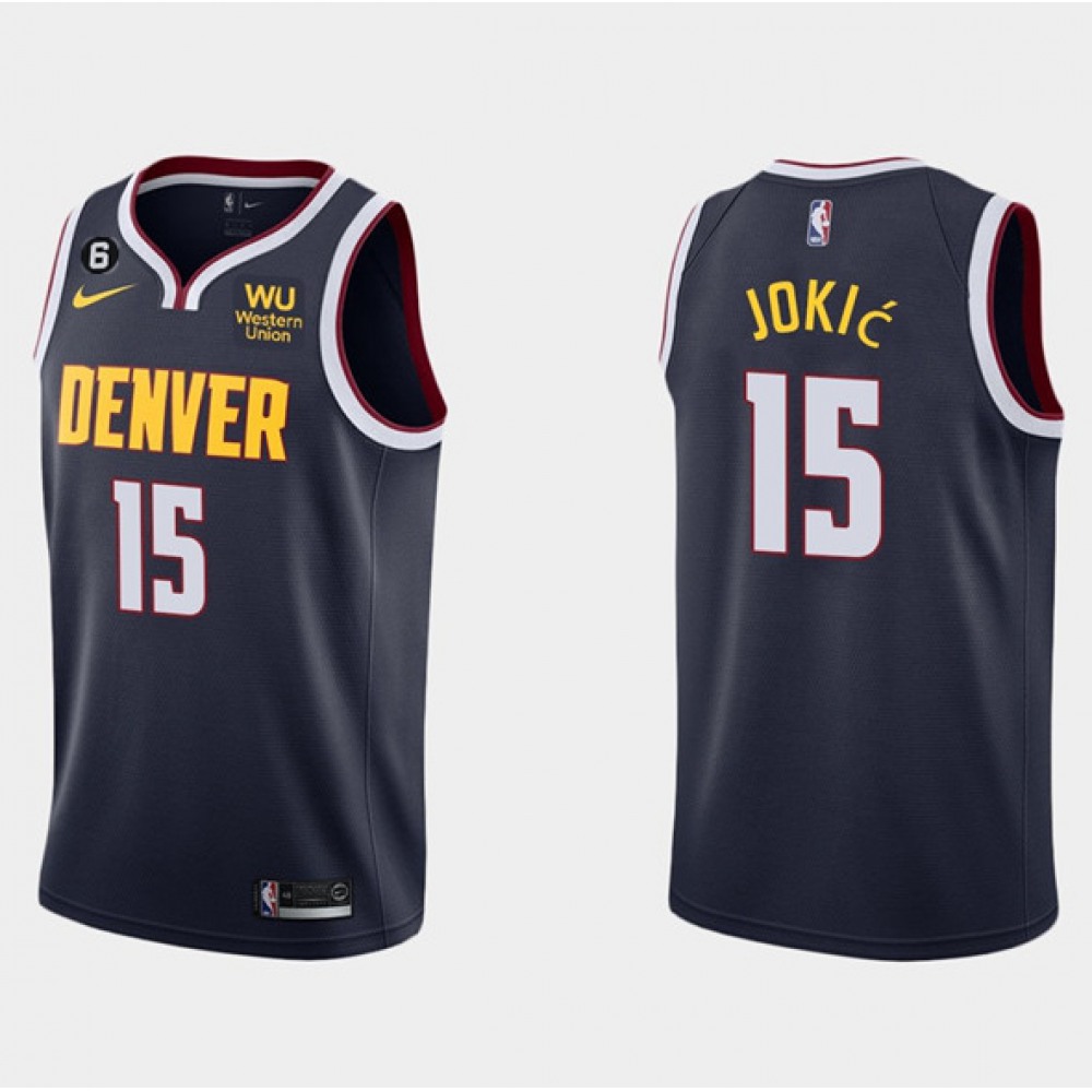 Premium Denver Nuggets Nikola Jokic15 Navy Jersey - - Basketball Fan Gear