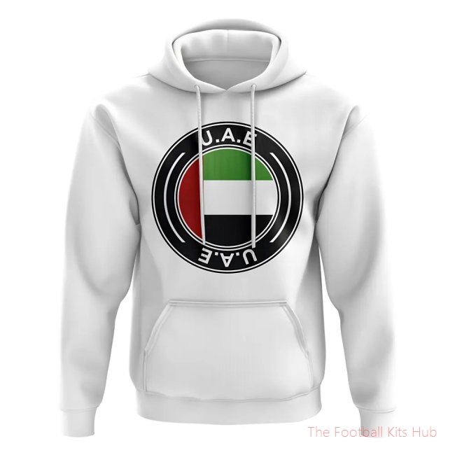 Men UAE Football Badge Hoodie (White)