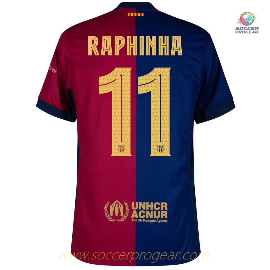 Barca Home Football Soccer Jersey 2024-25 Edition Raphinha New Sponsor