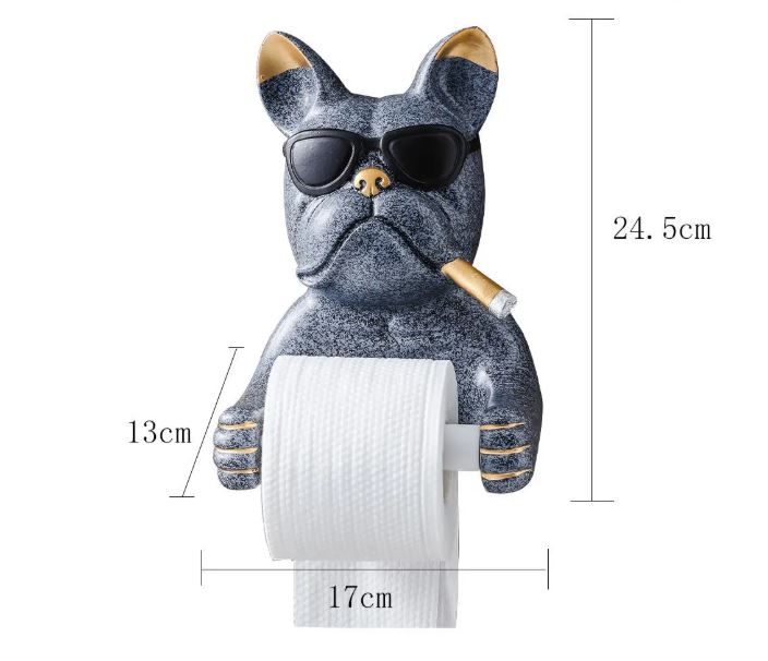 Durable Swagroll Frenchie Toilet Paper Holder – Funny Resin Tissue Ra...