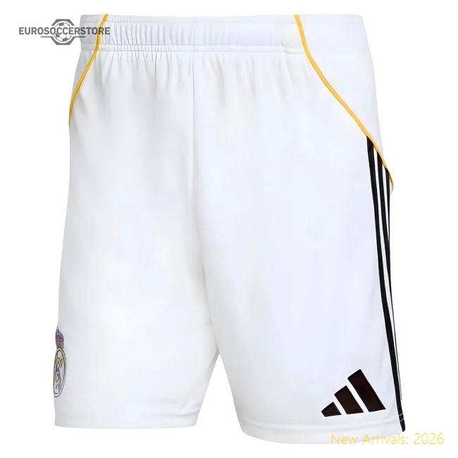 Professional-Grade 2025-2026 Real Madrid Home Shorts (White)