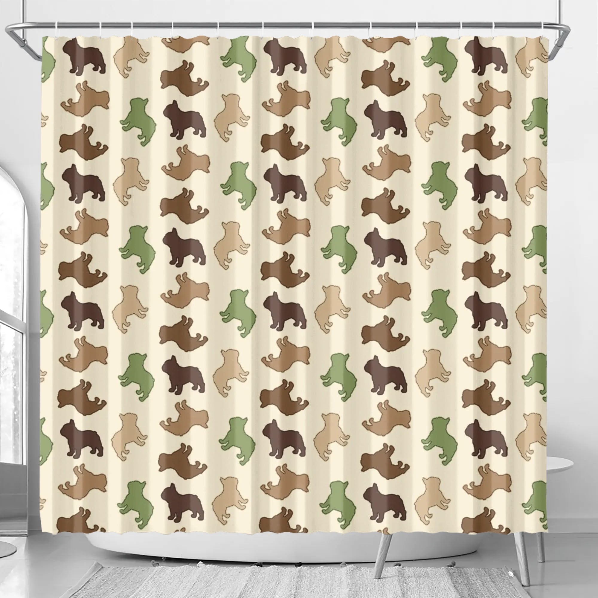 Fashion-Forward Jaq - Shower Curtain For Frenchie Lovers as a Gift