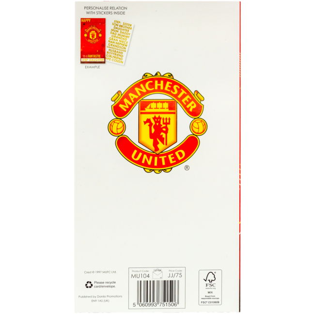 Women's Manchester United FC Personalised Birthday Card