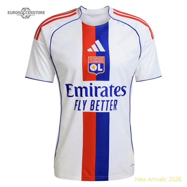 Authentic 2025-2026 Olympique Lyon Home Shirt (Your Name)