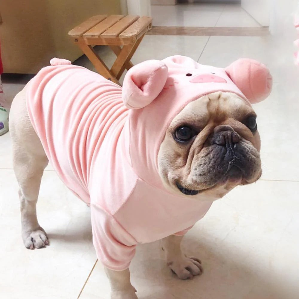 Durable Hoglet Frenchie Piggy Hoodie Costume – Halloween Soft Velvet ...