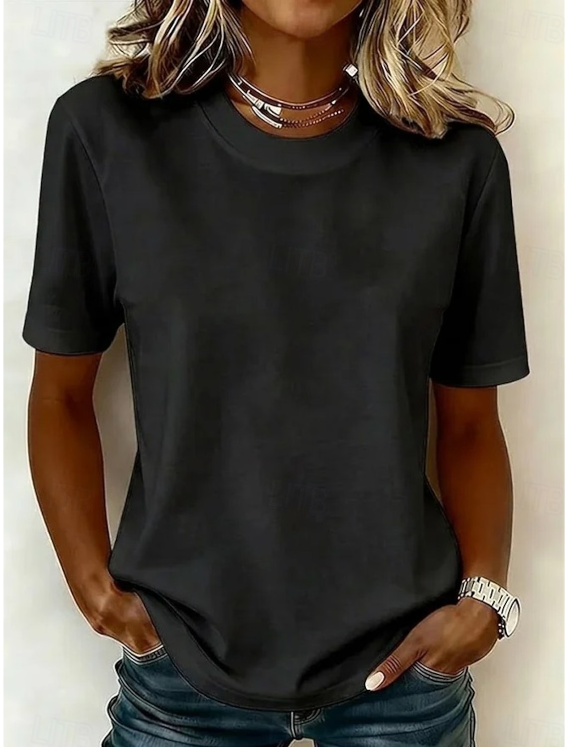 Women's 100% Cotton T-Shirts - Quality Basic Short Sleeve V Neck Tee