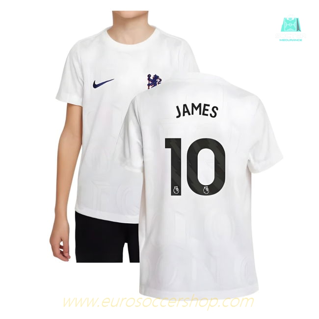 2025-2026 Chelsea Pre-Match Shirt (White) - Kids (James 10)