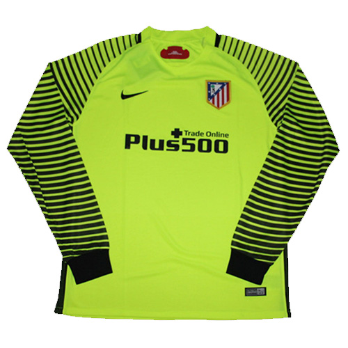 Breathable Atletico Madrid Green LS Goalkeeper 201617 Soccer Jersey