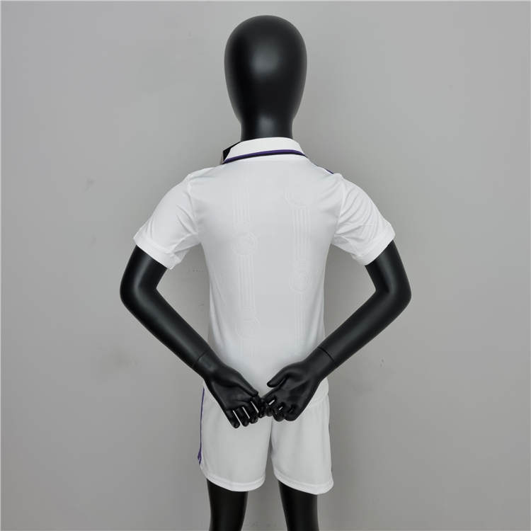 KidsYouth Real Madrid 2223 Home White Soccer Football KitShirtShort -