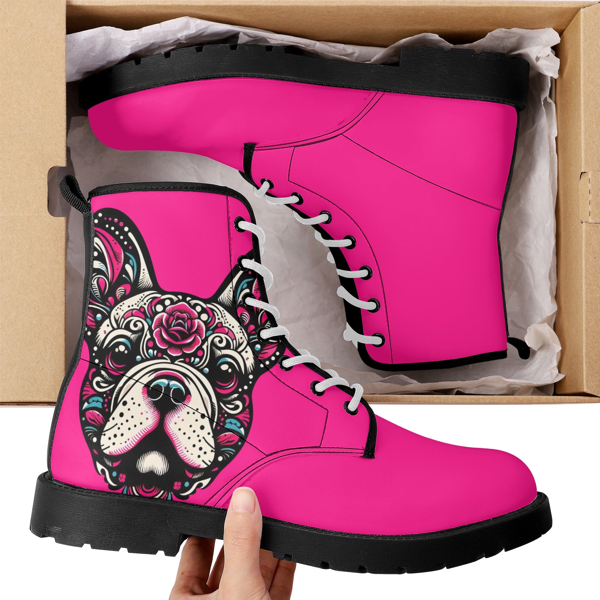 French Bulldog Lola Leather Boots Essential Dog Supply