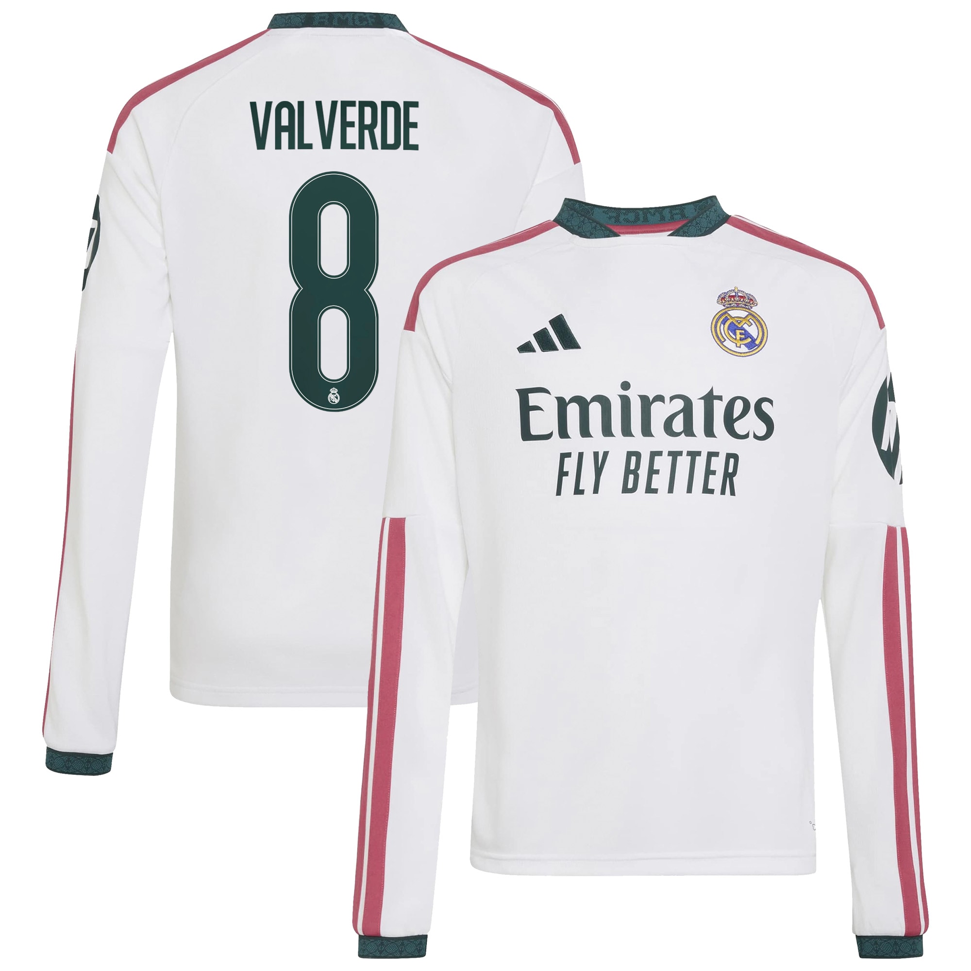 [LK] Women's Federico Valverde Real Madrid 2026/27 Home Replica Long Sleeve Jersey - White