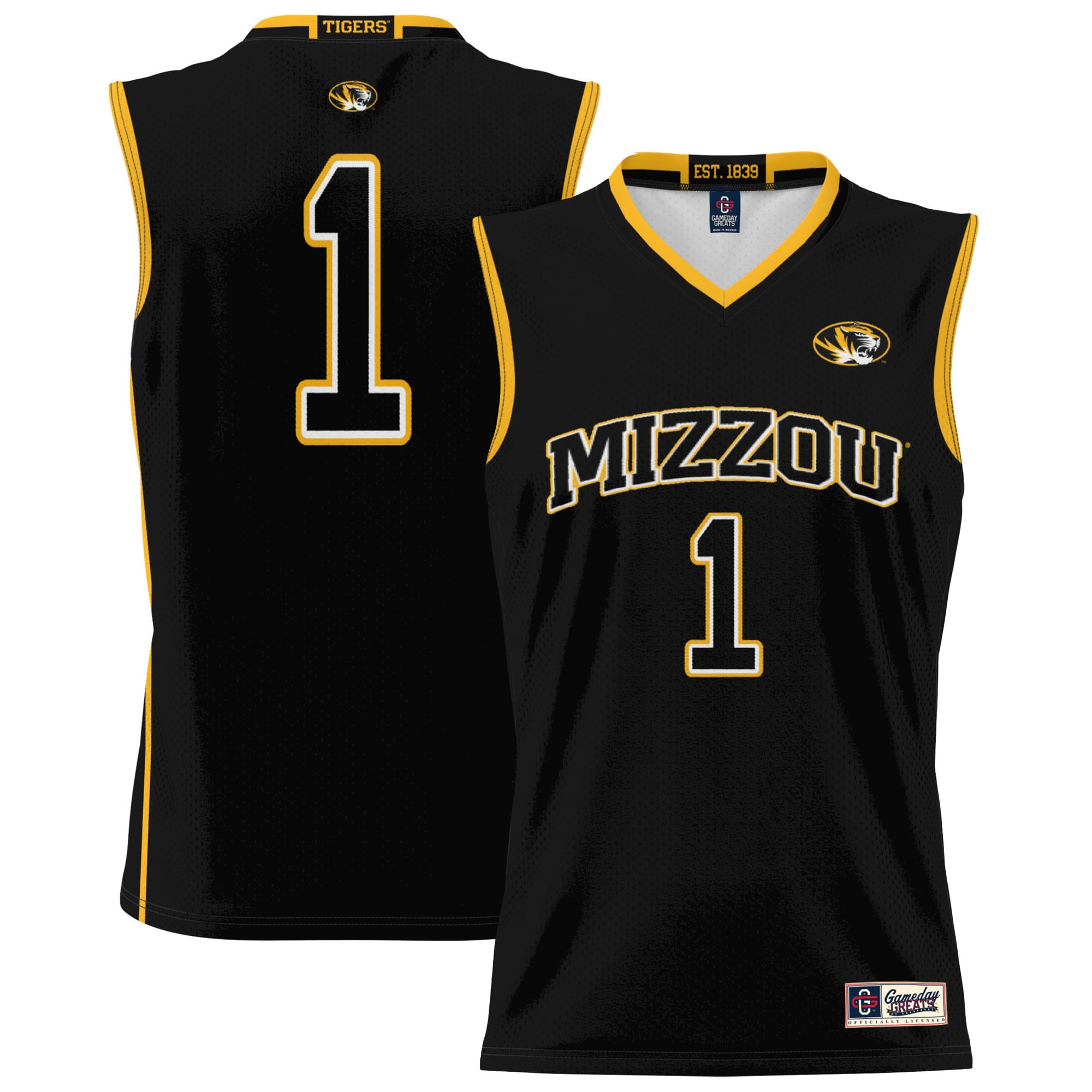 #1 Missouri Tigers GameDay Greats Unisex Lightweight Basketball Jersey - Black